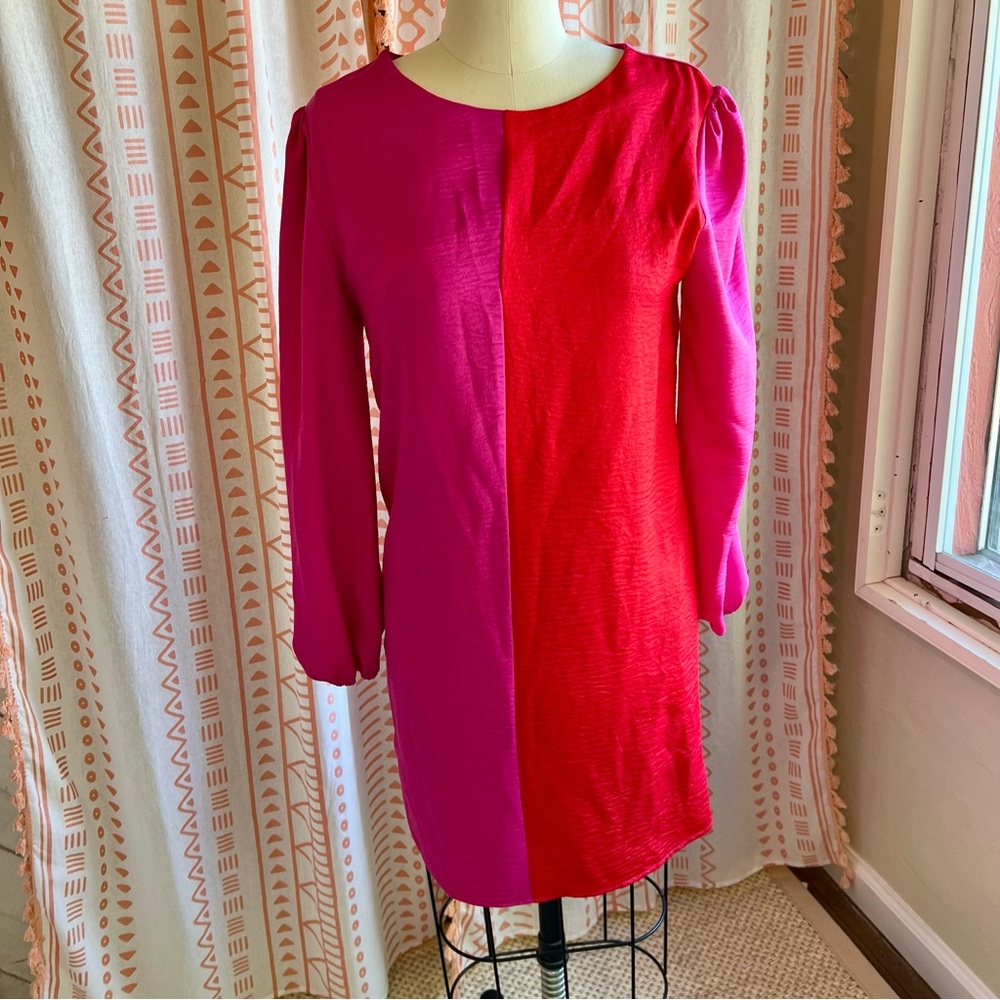 Fraiche Elegant Pink and Red Dress - Picture 4 of 7